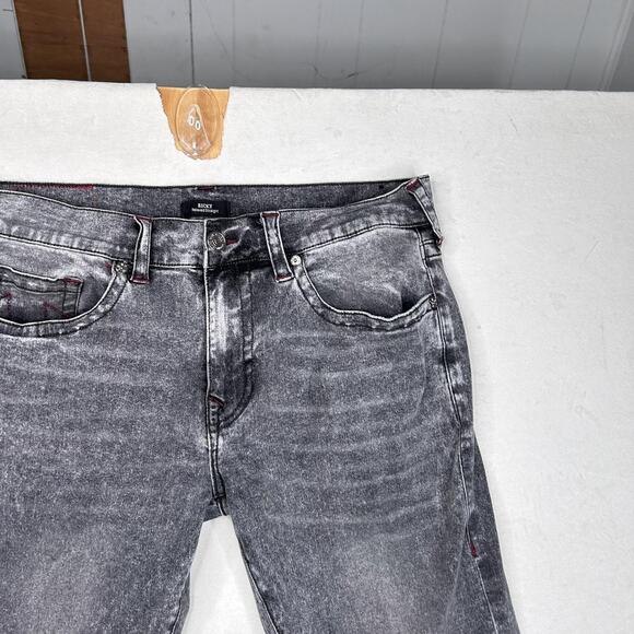 True Religion Jeans Mens 36 Black Gray Wash Ricky Relaxed Straight Stretch Denim - Picture 7 of 9